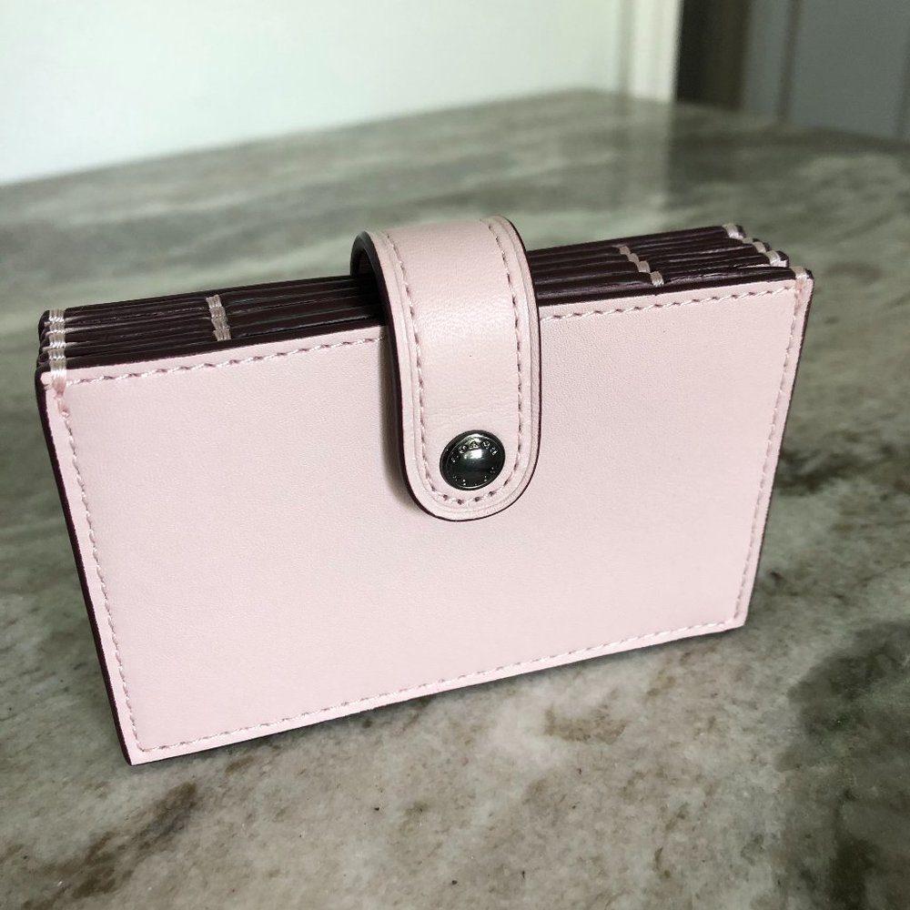 NWT Accordion Card Case Holder Color-Block Pink